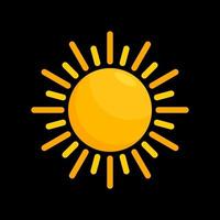 icônes du soleil. icône de soleil isolé sur fond noir. illustration de conception vectorielle d'icône de soleil. création de logo soleil. vecteur