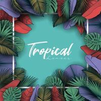 fond de feuilles d'été tropical avec des plantes de la jungle vecteur