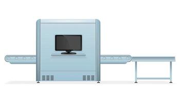 illustration de vecteur de scanner de bagages aéroport isolé sur fond blanc