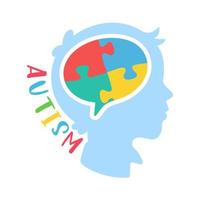 concept de puzzle couleur coeur de soins aux enfants autistes atteints de maladie mentale vecteur