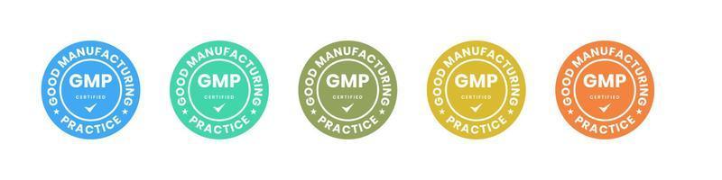 BPF bonne pratique de fabrication certifié badge rond timbre sur fond blanc vecteur