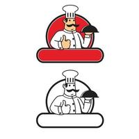 mascotte du logo du chef cuisinier vecteur