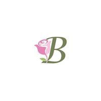 lettre b avec modèle vectoriel logo icône rose