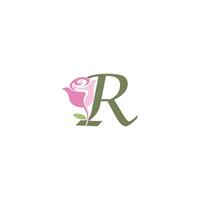 lettre r avec modèle vectoriel logo icône rose