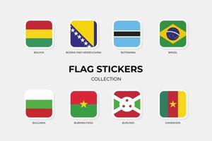 autocollants de drapeau de la bolivie, de la bosnie-herzégovine, du botswana, du brésil, de la bulgarie, du burkina faso, du burundi et du cameroun