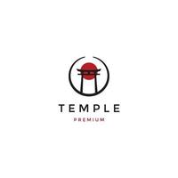 modèle de conception d'icône de logo de temple vecteur plat
