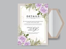 cartes d'invitation de mariage floral printemps vecteur