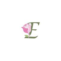 lettre e avec modèle vectoriel logo icône rose