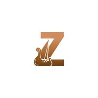 lettre z avec logo icône modèle de conception de voilier viking vecteur