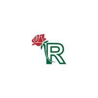 lettre r avec modèle vectoriel logo icône rose