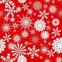 flocons de neige blancs sur fond rouge foncé. Noël. un motif sans fin. pour papier d'emballage. idéal pour le papier peint, les textures de surface, les textiles. vecteur