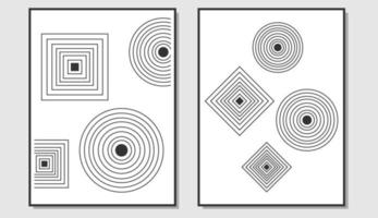 art mural abstrait. répéter des cercles et des carrés géométriques. adapté à la décoration murale du salon. illustration vectorielle vecteur