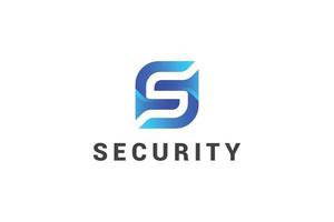 lettre s 3d couleur bleue logo de sécurité technologique créative vecteur