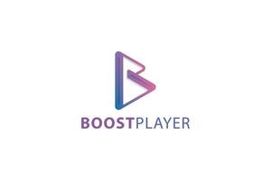 lettre b creative 3d modern boost player logo d'entreprise technologique vecteur