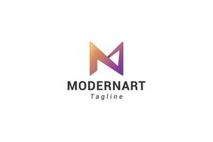 lettre m logo moderne créatif vecteur
