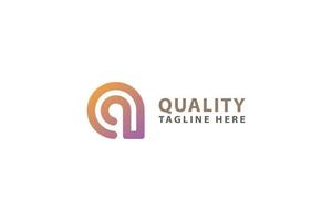 lettre q logo d'entreprise de qualité couleur orange plat moderne créatif vecteur