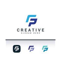 lettre f logo minimal créatif vecteur