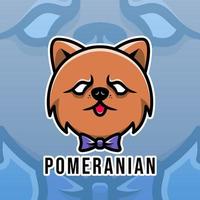 Logo mascotte tête de chien pomeranian mignon, illustration vectorielle eps.10 vecteur