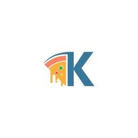 lettre k avec vecteur logo icône pizza