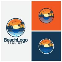 modèle de vecteur de conception de logo de plage