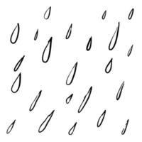 illustration de doodle goutte d'eau design simple forme mignonne vecteur