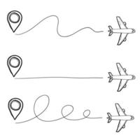 symbole d'icône de piste d'avion dessiné à la main pour illustration de voyage et de tourisme avec style doodle vecteur