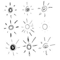 doodle sun burst illustration icône vecteur