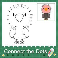 reliez les points en comptant les nombres de 1 à 20 feuille de travail de puzzle avec des bébés animaux vecteur