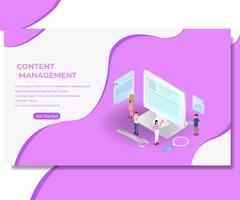 Page Web de gestion de contenu vecteur