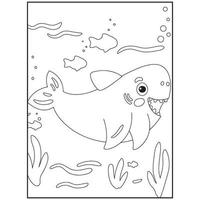 coloriages de requins pour les enfants imprimables vecteur