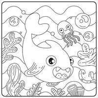 coloriages de requins pour les enfants imprimables vecteur gratuit