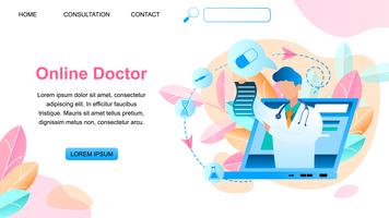 Illustration Medical Consultation Online Docteur vecteur