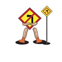 caractère de panneau de signalisation de vecteur ilustration