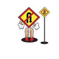 caractère de panneau de signalisation de vecteur ilustration