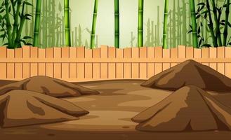 fond de la cage de la ferme dans l'illustration de la forêt de bambous vecteur