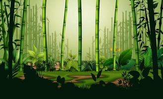 illustration de fond de paysage de forêt de bambous vecteur