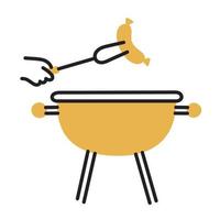 un barbecue. icône de cuisine doodle dessinés à la main. vecteur