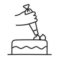 gâteau. icône de cuisine doodle dessinés à la main. vecteur