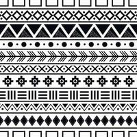 art traditionnel motif tribal ethnique fond noir et blanc adapté au tissu imprimé vecteur