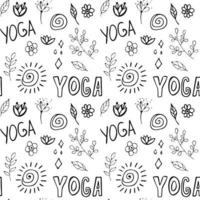 modèle sans couture graphique tendance dessiné à la main avec doodle. dessin au trait. éléments de yoga graphique conception vectorielle continue.
