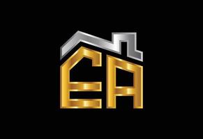lettre initiale vecteur de conception de logo ea. symbole de l'alphabet graphique pour l'identité de l'entreprise