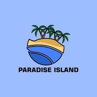 création de logo d'île paradisiaque vecteur