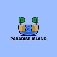 création de logo d'île paradisiaque vecteur