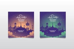 vente de ramadan modèle de publication sur les médias sociaux bannières publicitaires. illustration vectorielle modifiable. vecteur