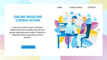 Médecin en ligne de consultation de médecine vecteur