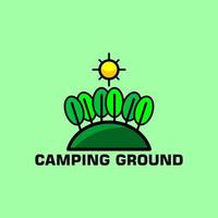 création de logo de terrain de camping vecteur