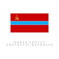 drapeau de la république socialiste soviétique d'ouzbek. isolé sur fond blanc vecteur