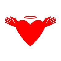 icône coeur coeur câlins logo illustration vectorielle vecteur