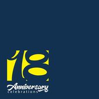 18 ans anniversaire célébrations logo design concept vecteur premium