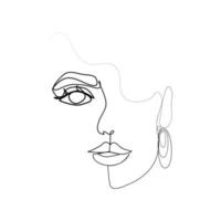 une ligne visage femme dessinée sur fond blanc isolé illustration vectorielle vecteur
